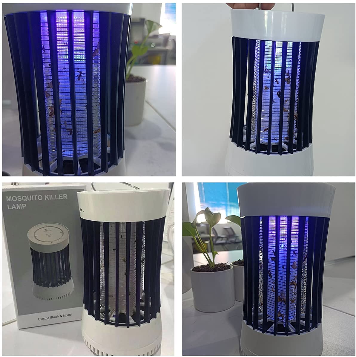 Bug Zapper, USB Rechargeable Indoor & Outdoor Mosquito Killer Trap Lamp Light with 2000mah Battery, Suction Fan, Electric Portable Mosquito Fly Zapper for Home, Camping, Gnats, Backyard, Patio