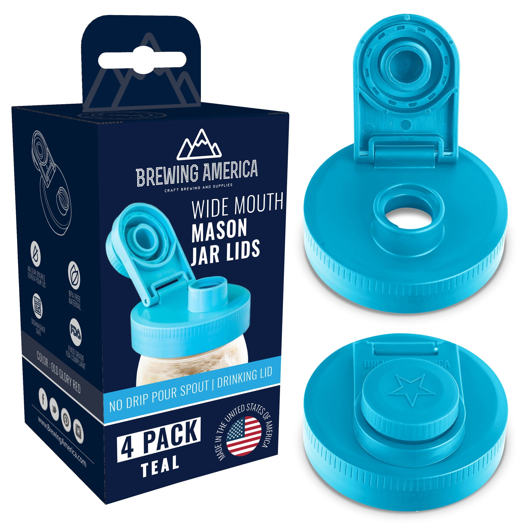 Wide Mouth Flip Lid Leak-Proof Sealing Flip Top Replacement Cap with Handle US 