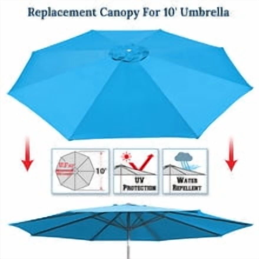 SOLAXO 10' Umbrella Canopy Top Cover Patio Replacement Top Cover 8 Ribs Outdoor Sunshade