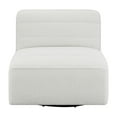 thumbnail image 2 of Benjara 38 Inch Accent Swivel Chair, Channel Tufted, Armless Low Profile, White, 2 of 5