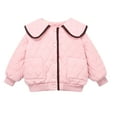 thumbnail image 2 of Godderr Kids Toddler Girls Coat Kids Winter Warm Jacket Baby Long Sleeve Button Solid color Fleece Coat Pocket Short fashion Outerwear 3-11Years, 2 of 8