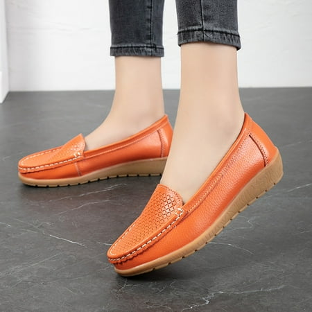 

ERTUTUYI Solid Casual Single Women s Slip On Wedges Color Shoes Shoes Shoes Shoes Women s Casual Shoes Orange 40