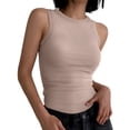 thumbnail image 6 of ANRABESS Womens Tank Tops High Neck Sleeveless Ribbed Racerback Top Slim Fit Basic Summer Shirt L Size, 6 of 9