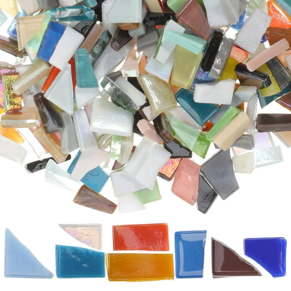 SHISUYAN 1 Bag Diy Mosaic Tiles Craft Glass Pieces Irregular Mosaic Pieces Stained Glass Mosaic Supplies Mosaic Vase Diy Materials 250g