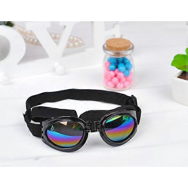 Gafas de sol para mascotas con correa, gafas UV para perros con correa ajustable para la barbilla