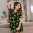 thumbnail image 3 of Fotbe Skulls And Cobwebs Bata de Dormir para Mujer con Estampado, Camisón de Algodón de Manga Corta, Ropa de Dormir Casual, 3 of 6
