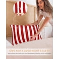 thumbnail image 5 of Red Striped Pillow Cases Standard Size Set of 2, Smooth Satin Pillowcase for Hair and Skin, Christmas Farmhouse Red White Stripes Decorative Cooling Bed Pillow Covers with Zipper, 20x26 Inches, 5 of 5