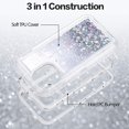 thumbnail image 6 of Entronix iPhone 11 Liquid Bling Sparkle Shining Glitter Soft TPU Cell Phone Case for iPhone 11, Silver, New, 1 Count, 6 of 9