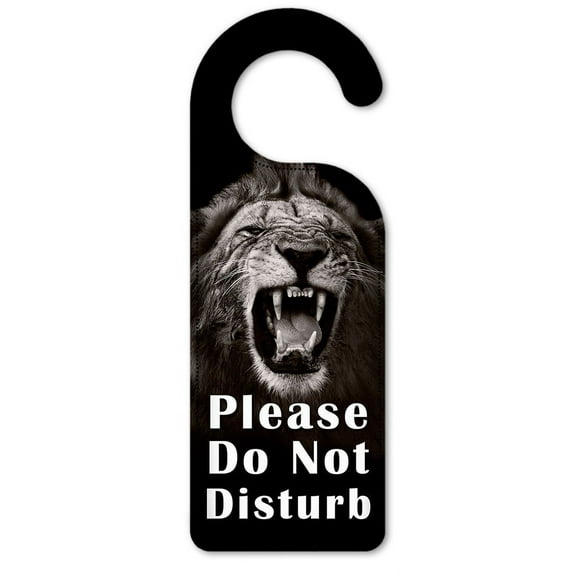Do Not Disturb Door Knob Hanger Sign - Lion Roaring