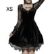 thumbnail image 5 of Vestido de mujer Minnieouse estilo gótico hasta la rodilla manga larga cuello en V poliéster Negro XS, 5 of 6