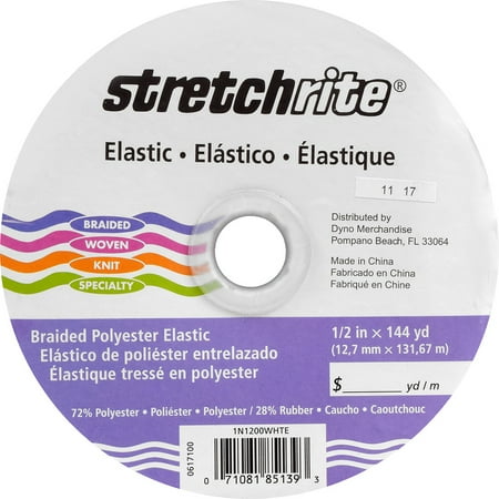 UPC: 0071081851393 | Singer Stretchrite Braided Elastic .5 X144yd-White