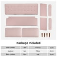 thumbnail image 4 of Koorlian Small Sofa Couch, 2 Seater Fabric Loveseat, Mid Century Modern Couches for Living Room, Appartment, Dorm, Hotel, Home Office, Button Tufted Seat Cushion, Square Armrest, Pink, 4 of 7