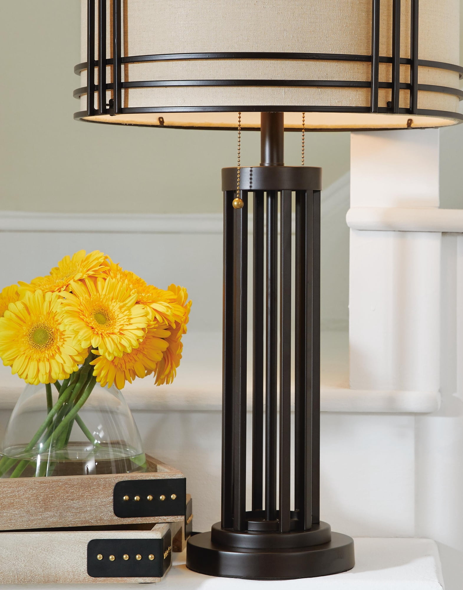 Signature Design by Ashley Casual Hanswell Table Lamp  Dark Brown