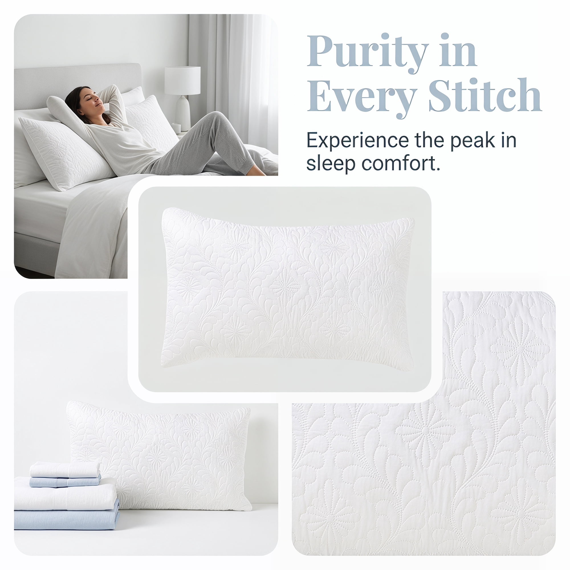 Unique Bargains Pillow Protectors with Envelope Standard Breathable Cotton Covers White
