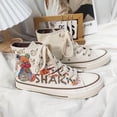 thumbnail image 2 of Zapatos de tacón plano de hip-hop pintados a mano, zapatos de lona con estampado de cómics en el campus, correas altas de moda para primavera y verano, bonitos grafitis, 2 of 5