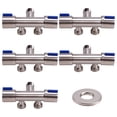 thumbnail image 2 of 5 Piezas Control Dual 1 en 2 Salida Válvula de Ángulo de Inodoro para Baño Lavadora Grifo de Válvula de Ángulo de Bidé de Agua Dual, 2 of 5