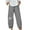 Gray, variant on WREESH Womens Cotton Linen Pants Loose Print Solid Color Pocket Loose Pants Blue