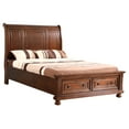 thumbnail image 2 of Contemporary Home Living Wooden Sleigh Queen Panel Bed with Two Storage Drawers - 97" - Brown, 2 of 6