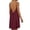 Wine #009, variant on Womens Solid Color Backless Cami Dress Breathable Spaghetti Strap Loose Sundress Army Green XL