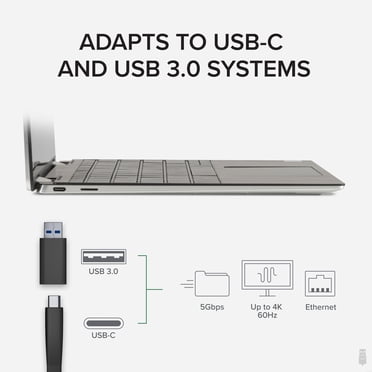 Plugable Dual 4K Monitor Adapter – DisplayPort & HDMI For USB 3.0/USB-C, 2 Monitor Support For Windows & Mac