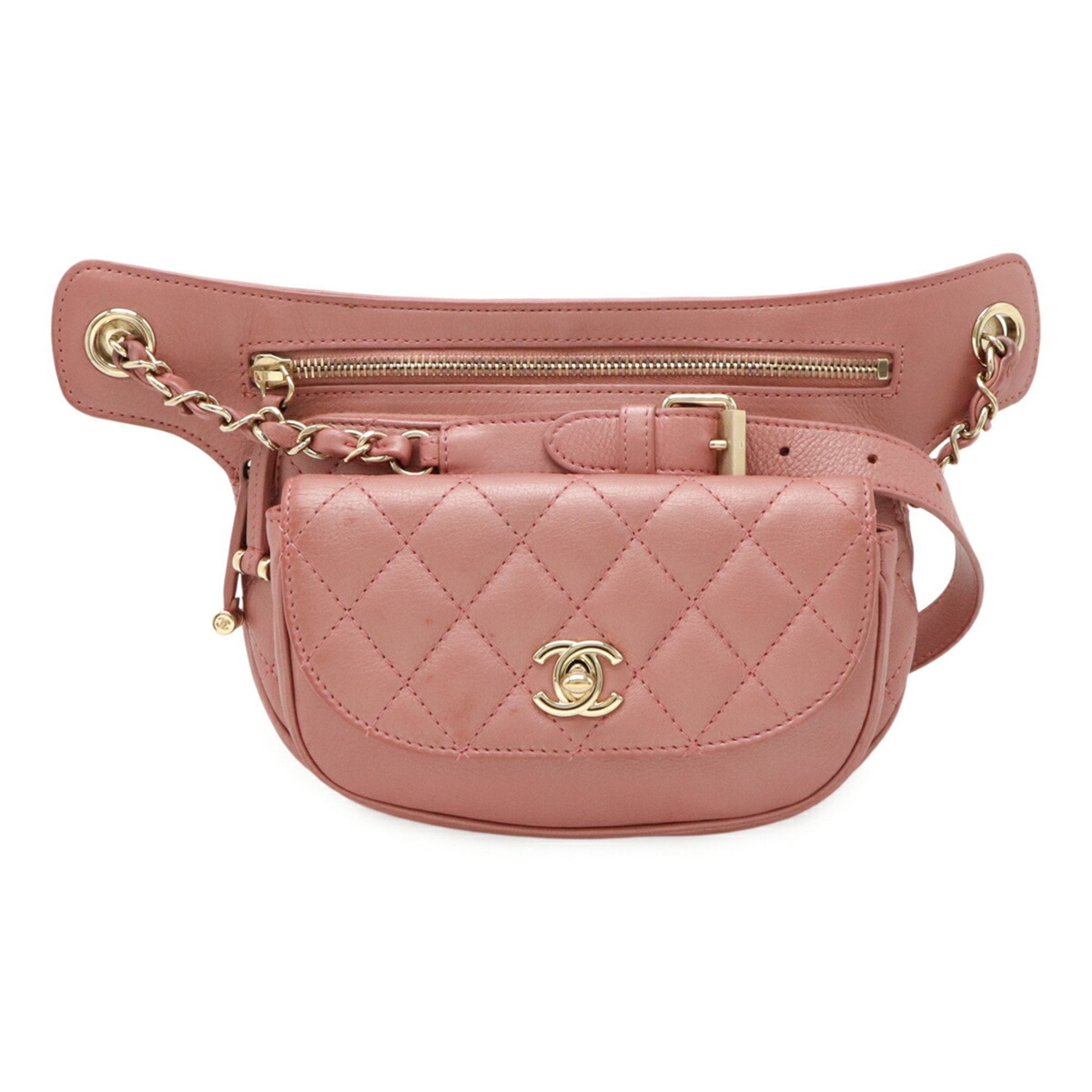 Pre-Owned CHANEL Chanel Matelasse Coco Mark Belt Bag Body  display picture 2