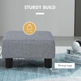 thumbnail image 5 of Ottoman Foot Rest, Small Foot Stool with Linen Fabric Upholstery and Plastic Legs, Cube Ottoman for Living Room, Gray, 5 of 9