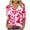 Hot Pink, variant on JSheng Women's New 3/4 Sleeve Tops Fashable Casual Lace Neckline Solid Color Pullover Casual Top Blue L