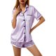thumbnail image 4 of Txlixc Traje de pijama casual para mujeres, blusa de manga corta con solapa Txlixc moda, 4 of 9