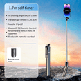 thumbnail image 2 of 1.7M Bluetooth Selfie Stick Anti-Shake Mobile Phone Gimbal Stabilizer Foldable Monopod for Mobile Live Broadcast, 2 of 5