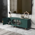 thumbnail image 5 of HLR Modern 66" TV Stand, for TVs up to 75", Living Room Entertainment Center with Glass Storage Cabinet, Green, 5 of 13