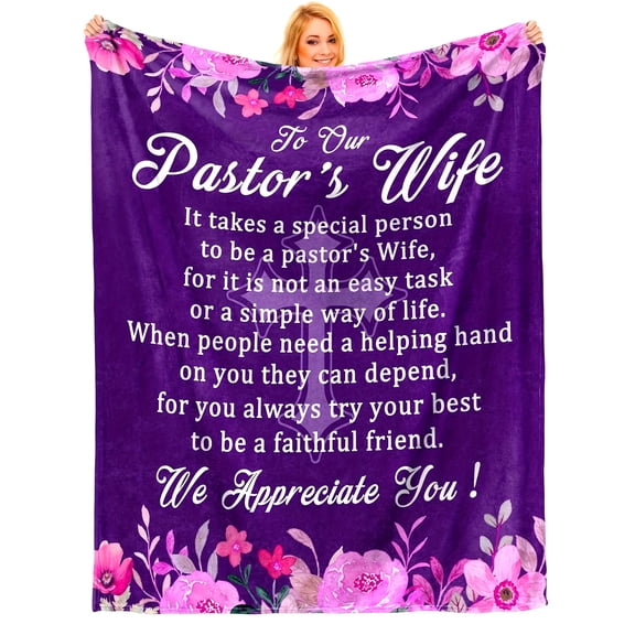 Open 1pc Pastor Wife Thank You Gift Throw Blanket Gift Blanket for Pastor And Wife Thank You Gift Blanket for Pastor'S Wife Christmas Gift for Pastor'S Wife Blanket