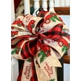 thumbnail image 6 of 2 Rolls Christmas Burlap Ribbon, Plaid Wrapping Ribbon Xmas Decorative Ribbon for Christmas Big Bow, Wreath, Xmas Tree Decoration, Type 2, 6 of 11