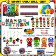 thumbnail image 2 of NEFIYLUXP Superhero Themed Birthday Decorations, The Avengers Party Supplies Including Backdrop, Birthday Banner, Hanging Swirls, Balloons, Cake Toppers, Forks, Napkins, Plates for Cool Party Decors, 2 of 6