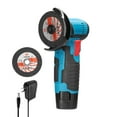 thumbnail image 1 of TFixol 12 V Angle Grinder Handheld Portable Electric Grinder Machine Ceramic Tile Wood Multi-function Polishing Grinding Cutting Machine Home Woodwork DIY Rechargeable Angle Grinder with 2 Cutting Dis, 1 of 7