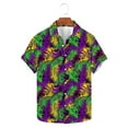 thumbnail image 5 of Jjayotai Happy Mardi Gras, Men's Hawaiian Shirt, Summer Beach Casual Short Sleeve Button Down Shirts, Mens Mardi Gras Costumes Multicolor XXXXL, 5 of 5