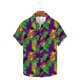 thumbnail image 5 of Camisas de Manga Larga para Hombres, Mardi Gras Imprimir Botón Solapa Camisa Casual, Fiesta Superior, 5 of 9