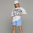 thumbnail image 1 of Camisetas de algodón de gran tamaño para mujer, ropa de calle informal para mujer, camisetas Harajuku Unisex, Top básico sólido para mujer, 1 of 5