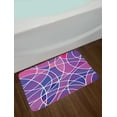 thumbnail image 2 of Abstract Bath Mat, Contemporary Graphic Art Print with Vibrant Color Blocks and Wavy Lines, Plush Bathroom Decor Mat with Non Slip Backing, 29.5" X 17.5", Violet Pink and Blue, by Ambesonne, 2 of 2