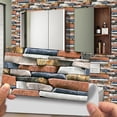 thumbnail image 2 of Goory Marble Tile Transfer Stickers Self Adhesive Removable Wall Stickers Peel and Stick Self Sticky Backsplash Tiles, 2 of 7