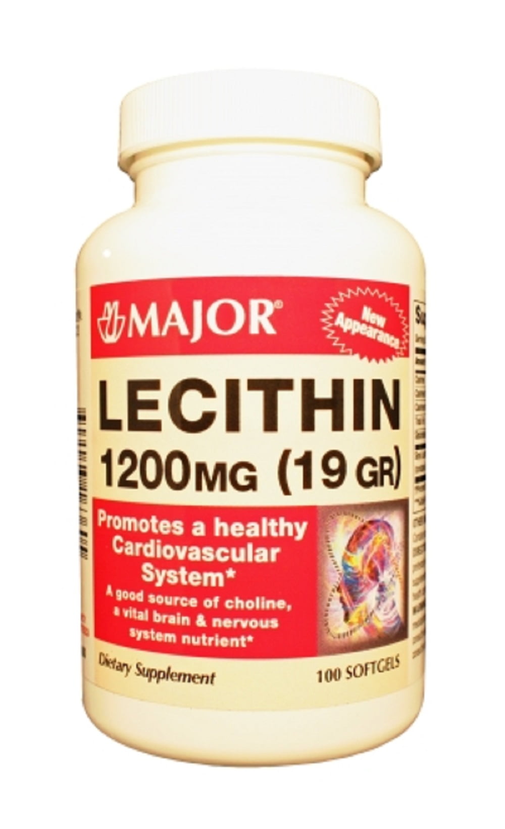 Major Lecithin Softgels, 1200 mg, 100 Count