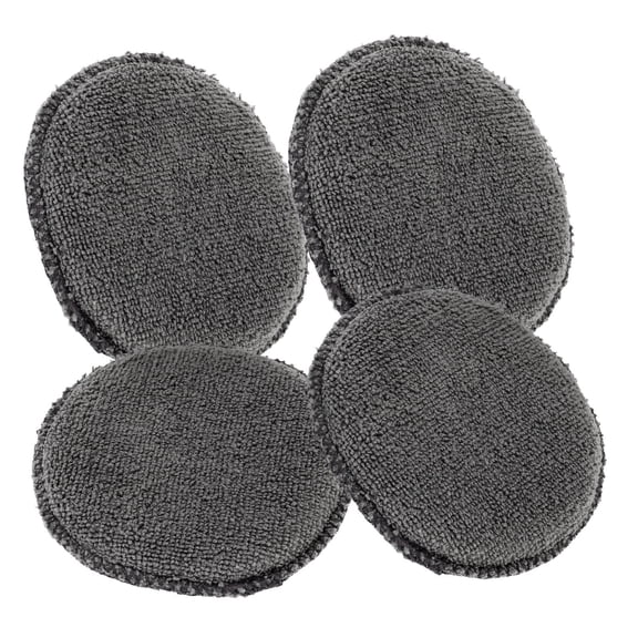 GAXIRE 4Pcs Car Polishing Sponge Pads Dark Grey Microfiber for Waxing Buffing and Car Cleaning