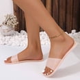 thumbnail image 4 of Women's New Summer One-line Flat Clear Jelly Candy Beach Slippers Sandals for Women 2025 Pink 39, 4 of 7