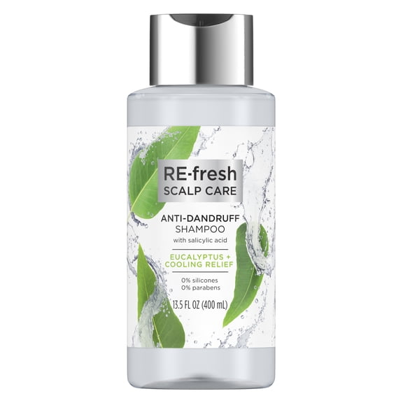 RE-fresh Scalp Care Cooling & Dandruff Relief Silicone & Paraben Free Shampoo with Eucalyptus, 13.5 fl oz