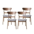 thumbnail image 4 of Christopher Knight Home Idalia Mid-century Modern Dining Chairs (Set of 4) by  Light Beige + Walnut Walnut Finish, 4 of 5