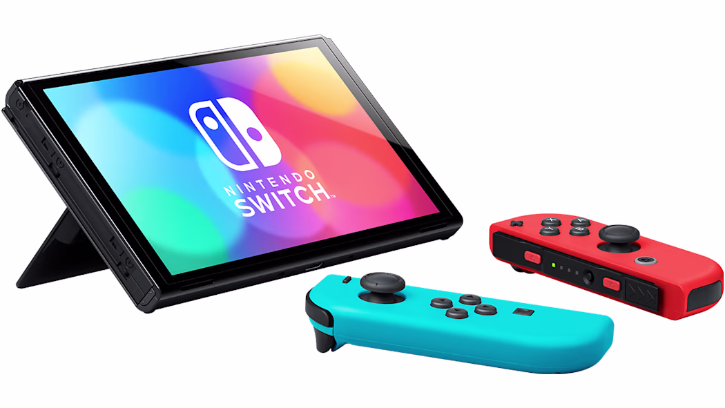 thumbnail image 4 of Nintendo Switch OLED Neon Red/Blue Edition Bundle with Mario Kart 8 Deluxe Game + Mightyskins Voucher – (JP Edition) - Japan Import with US Plug, 4 of 6