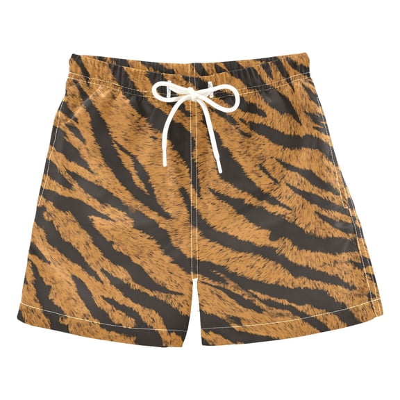 Kids' Beach Pants Comfortable Swim Trunks Tiger Stripes Pattern Shorts for Pool Vacation and Lounge Wear 2T