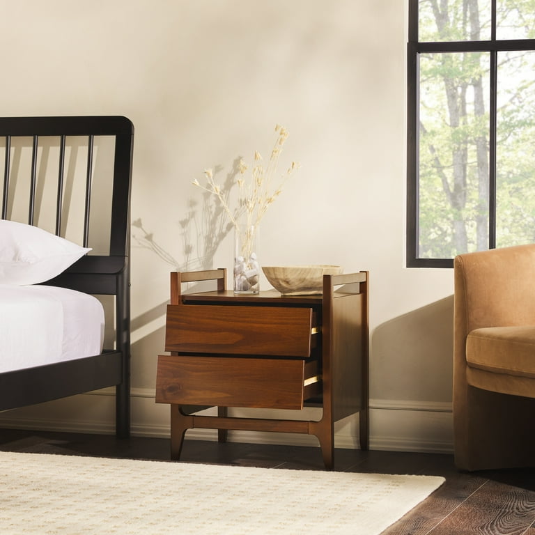 Solid wood 2 drawer nightstand deals
