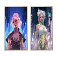 thumbnail image 2 of Designart "Glorious Cyberpunk Divinity in Urban Tokyo V" Cyberpunk Woman Framed Wall Art Set Of 2 - Glam Blue Frame Gallery Set For Office Decor, 2 of 6
