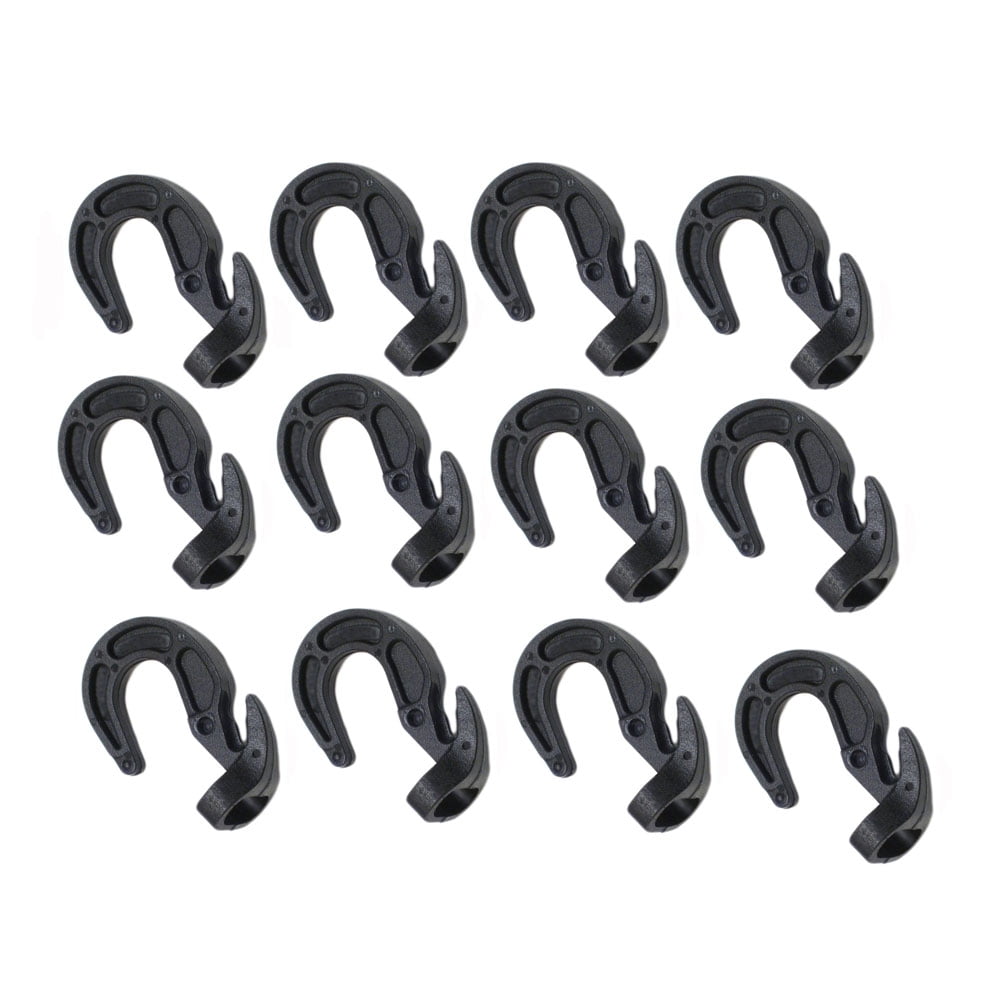 (12) Pack Heavy Duty Plastic Shock Cord Bungee Rope Hooks