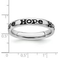 thumbnail image 2 of 925 Sterling Silver Patterned Stackable Polished Enameled Hope Ring Size 9 Stackable Ring for Women, 2 of 2
